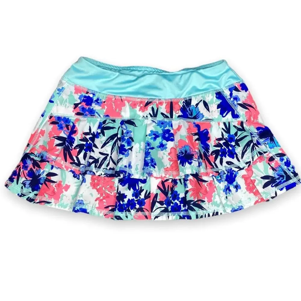 Girls Gymboree GymGo Floral Skirt Skort Shorts Large 10-12